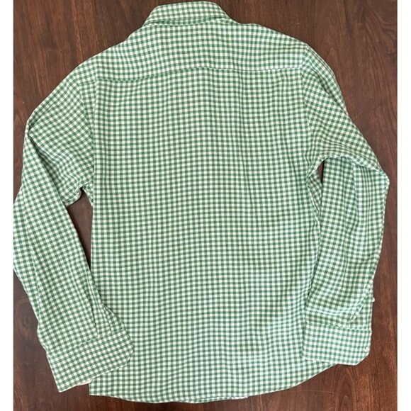 Berto Lucci Men's M Green & White Check Button Down Long Sleeve - Picture 5 of 7